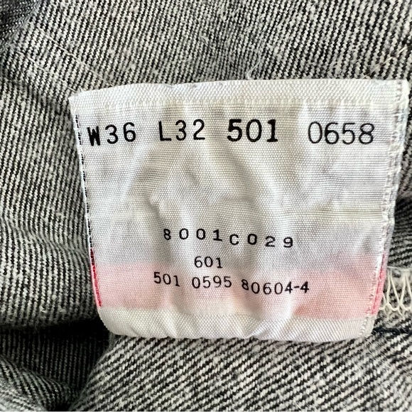 VINTAGE 90’s Black 501 Levi’s Jeans Made in USA 1995 - Picture 8 of 10